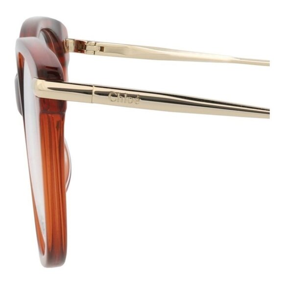 Chloé Womens Cat Eye Brown Gold Transparent Fashion Designer Eyewear - Picture 4 of 4